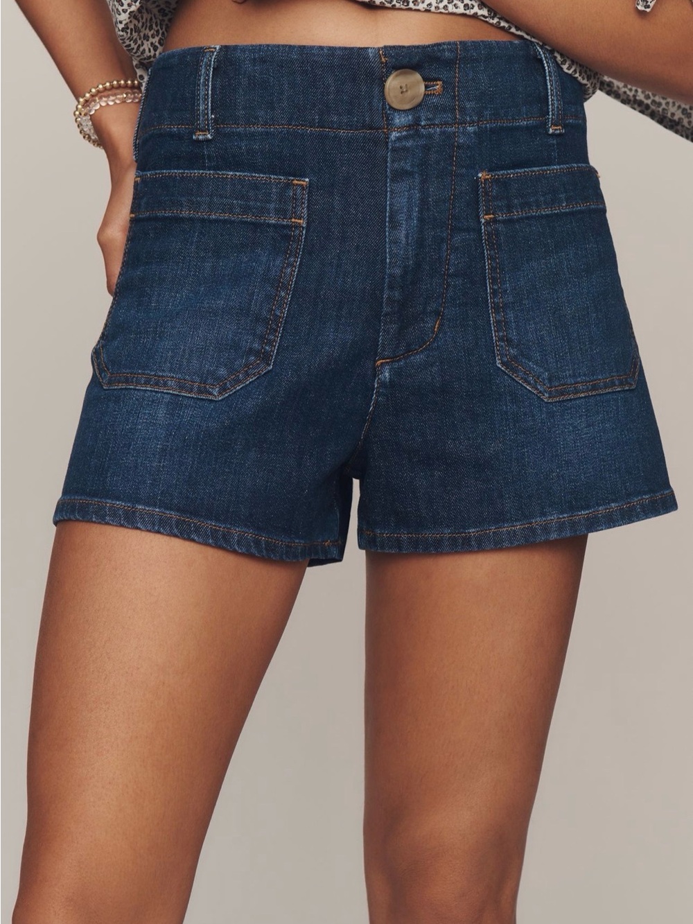 Maeve Colette Denim High-Rise Shorts - Picture 4 of 5